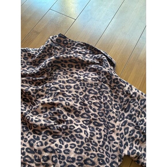 Imanorata leoopard print button up short sleeve shirt Small - Picture 9 of 9